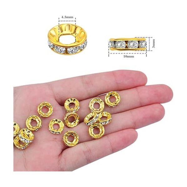 BronaGrand 100 cuentas espaciadoras de diamantes de