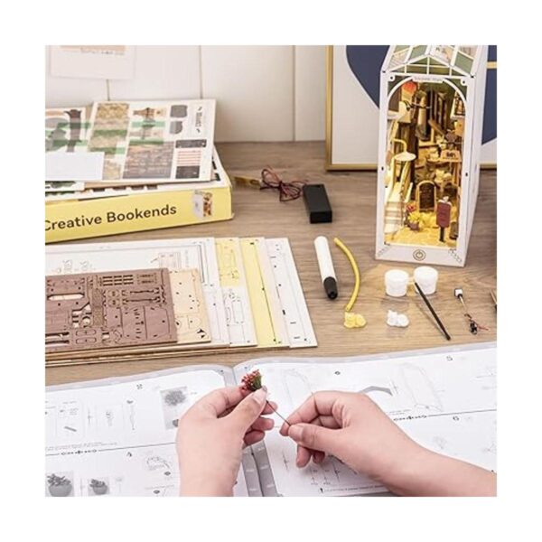 Rolife Kit de rincón de libros de bricolaje 3D decoración_5