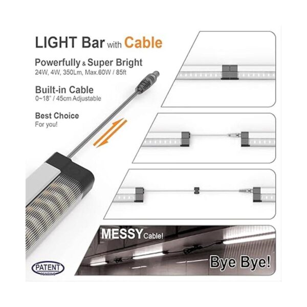 Luz LED para debajo del gabinete con cable ajustable_2