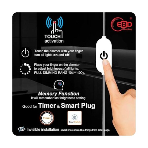 Luz LED para debajo del gabinete con cable ajustable_3