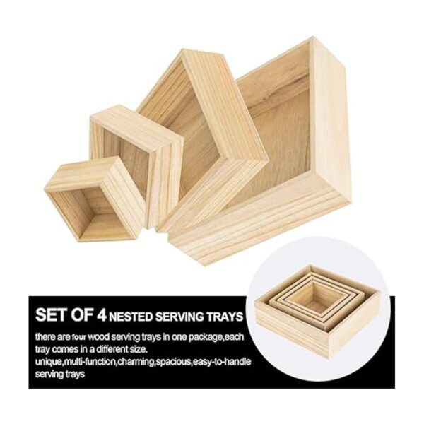 Paquete de 4 cajas de madera sin terminar en 4 tamaños_4