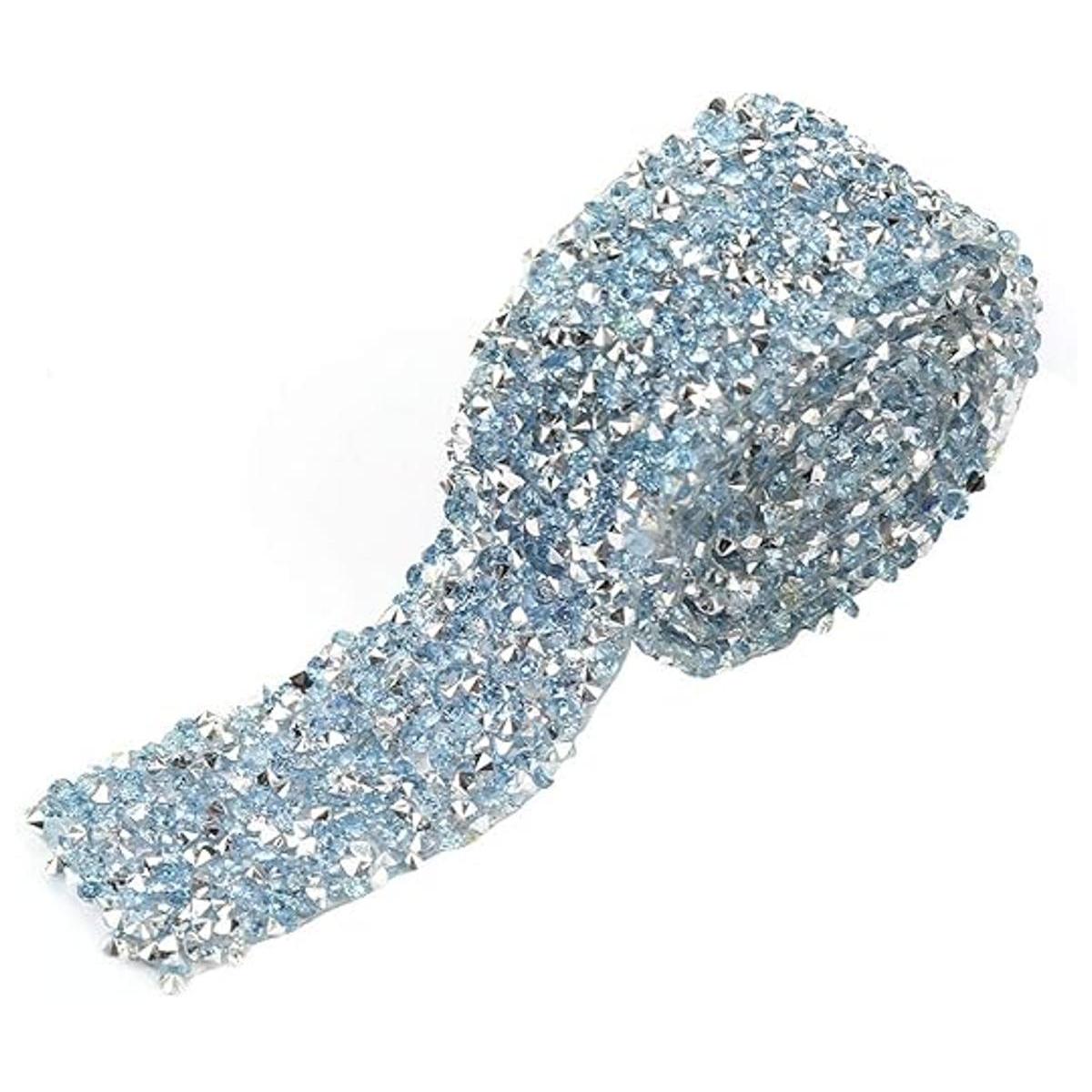 POCREATION Cinta de malla de diamantes de imitación rollo