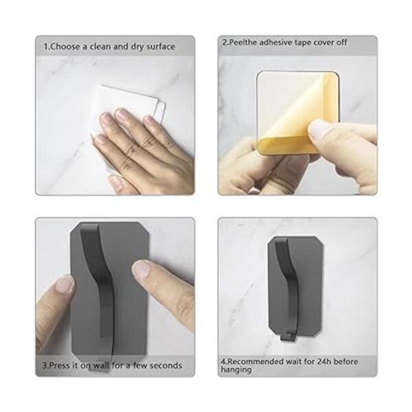 PMMASTO Gancho para toallaganchos autoadhesivos Aluminio_4
