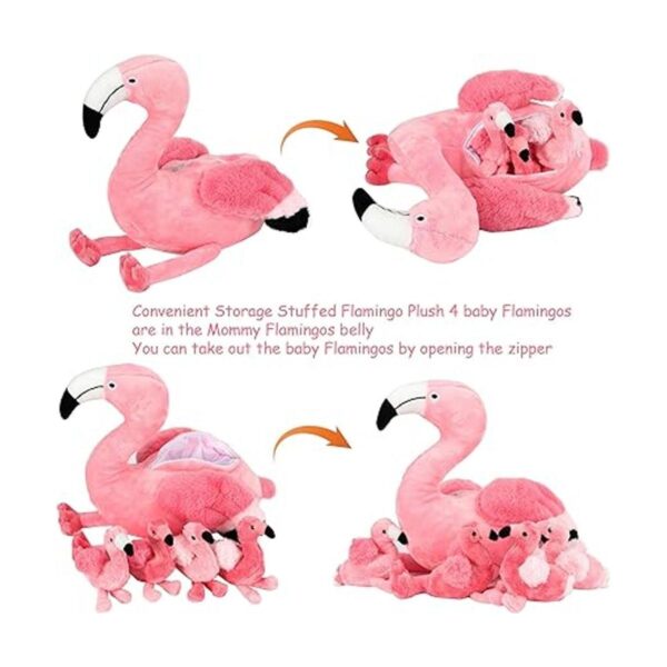 Juguetes de peluche de flamenco de 21 pulgadas con 4