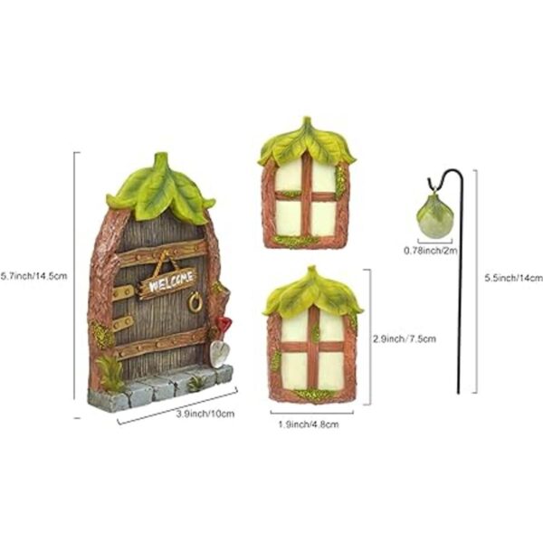 Cliocoo Puerta de hadas y ventanas para árboles gnomo que_2