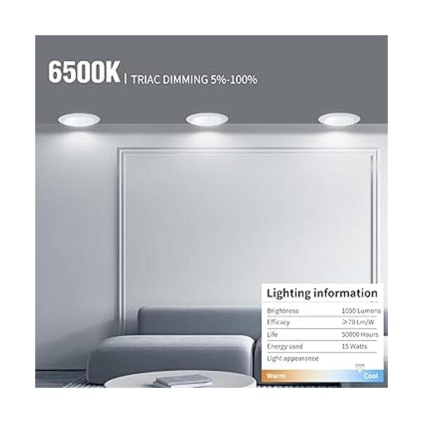 ECOELER Luces de disco de techo LED regulables de 6_2