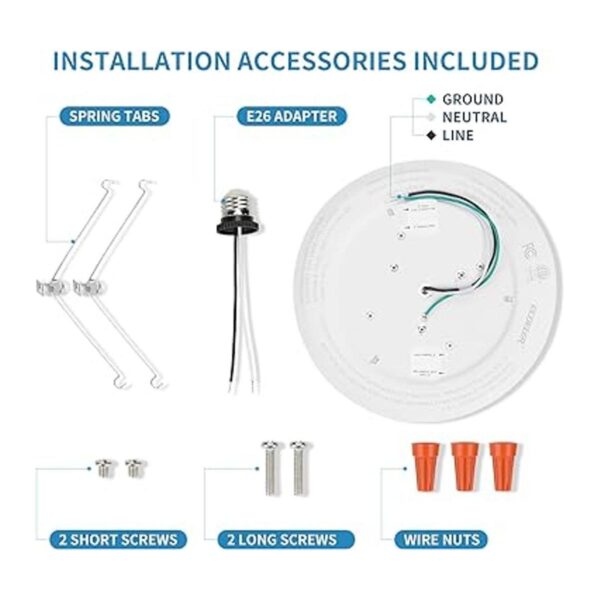 ECOELER Luces de disco de techo LED regulables de 6_5