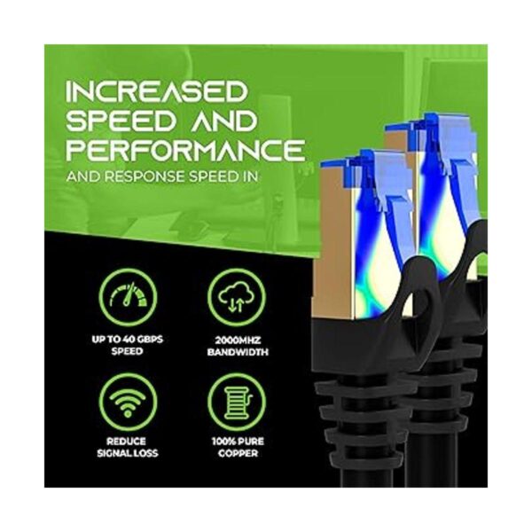 GearIT Cable Ethernet Cat8 para exteriores 40 pies_2