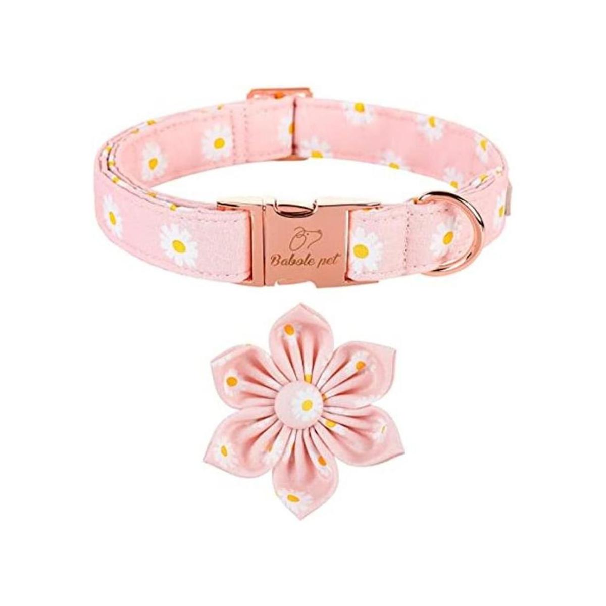 Babole Pet Collar de perro collar de flor de margarita