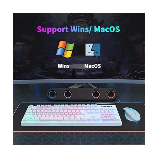 Teclado para juegos con cable USB con retroiluminación LED