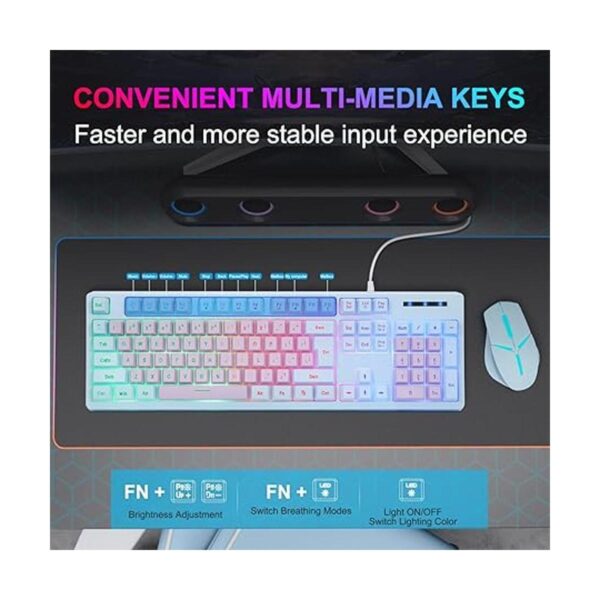 Teclado para juegos con cable USB con retroiluminación LED