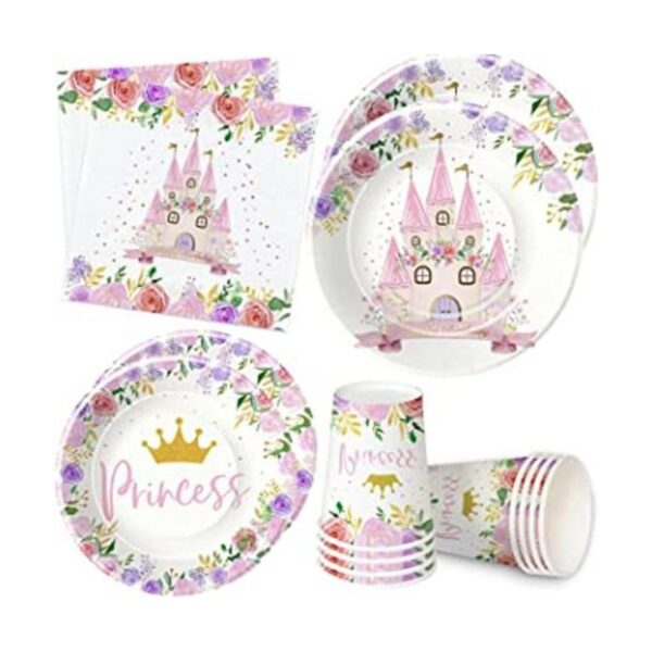 HIPVVILD Vajilla de decoración de fiesta de princesa los