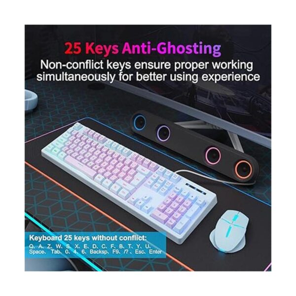 Teclado para juegos con cable USB con retroiluminación LED