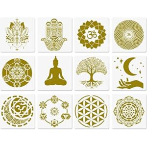 Plantillas de geometría sagrada 12 plantillas de yoga Om
