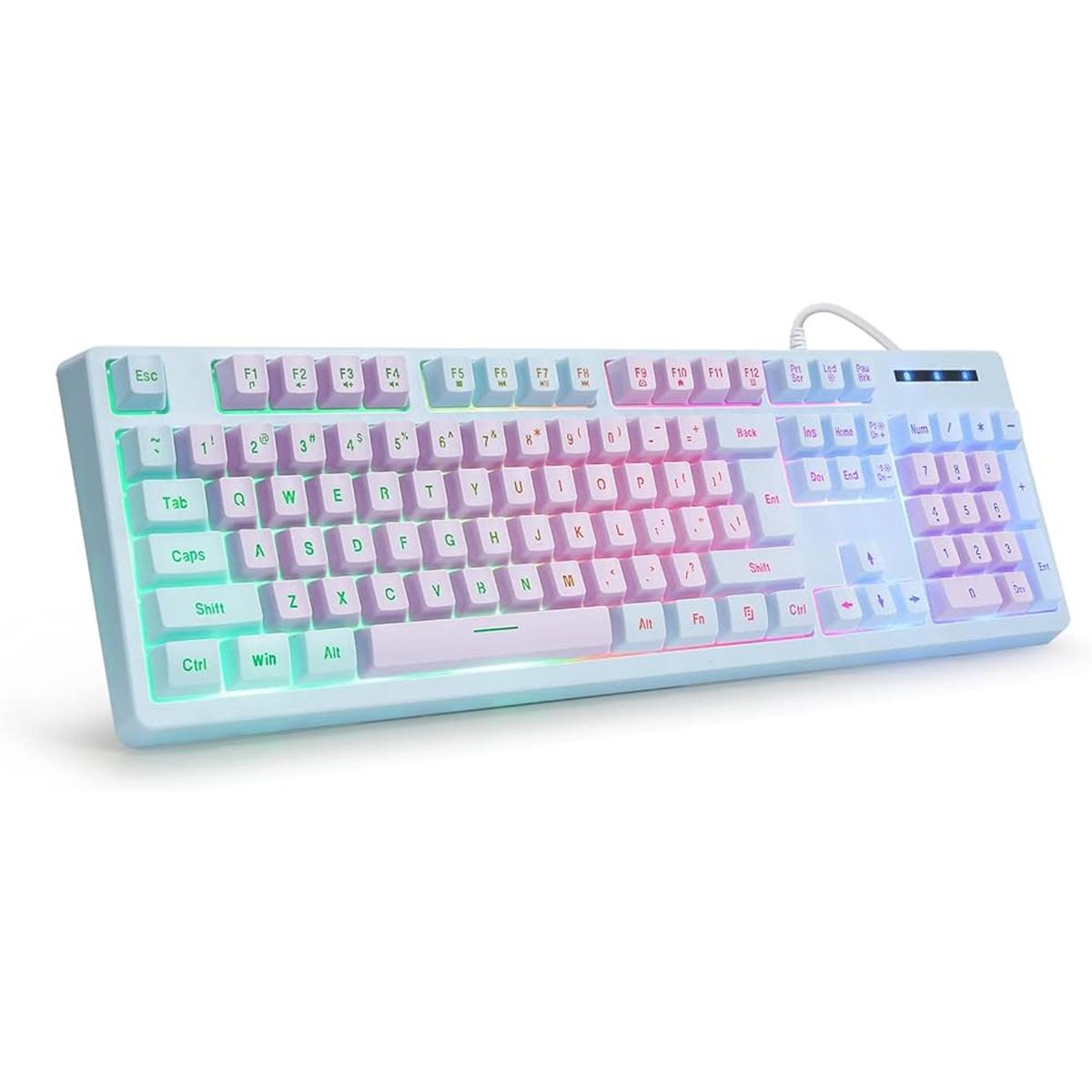 Teclado para juegos con cable USB con retroiluminación LED