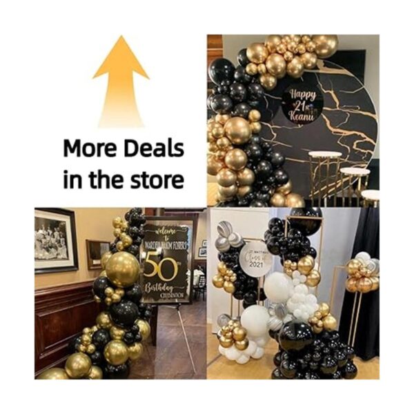 Bezente Kit de guirnalda de globos dorados y negros 100