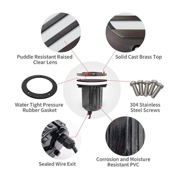 Gardenreet Luz LED para exteriores de 12 V de latón macizo_2