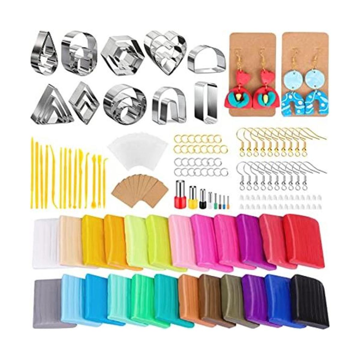 Kit de fabricación de aretes de arcilla polimérica con 32