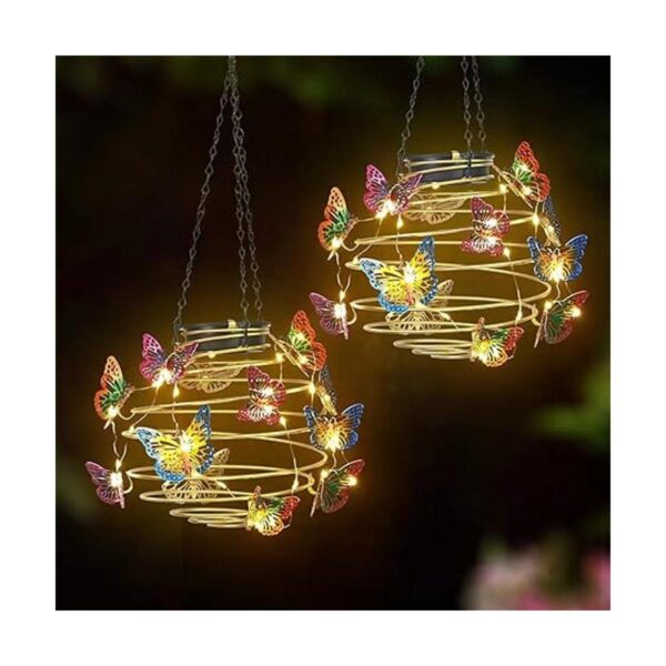 Paquete de 2 luces solares de mariposa para colgar al aire_2
