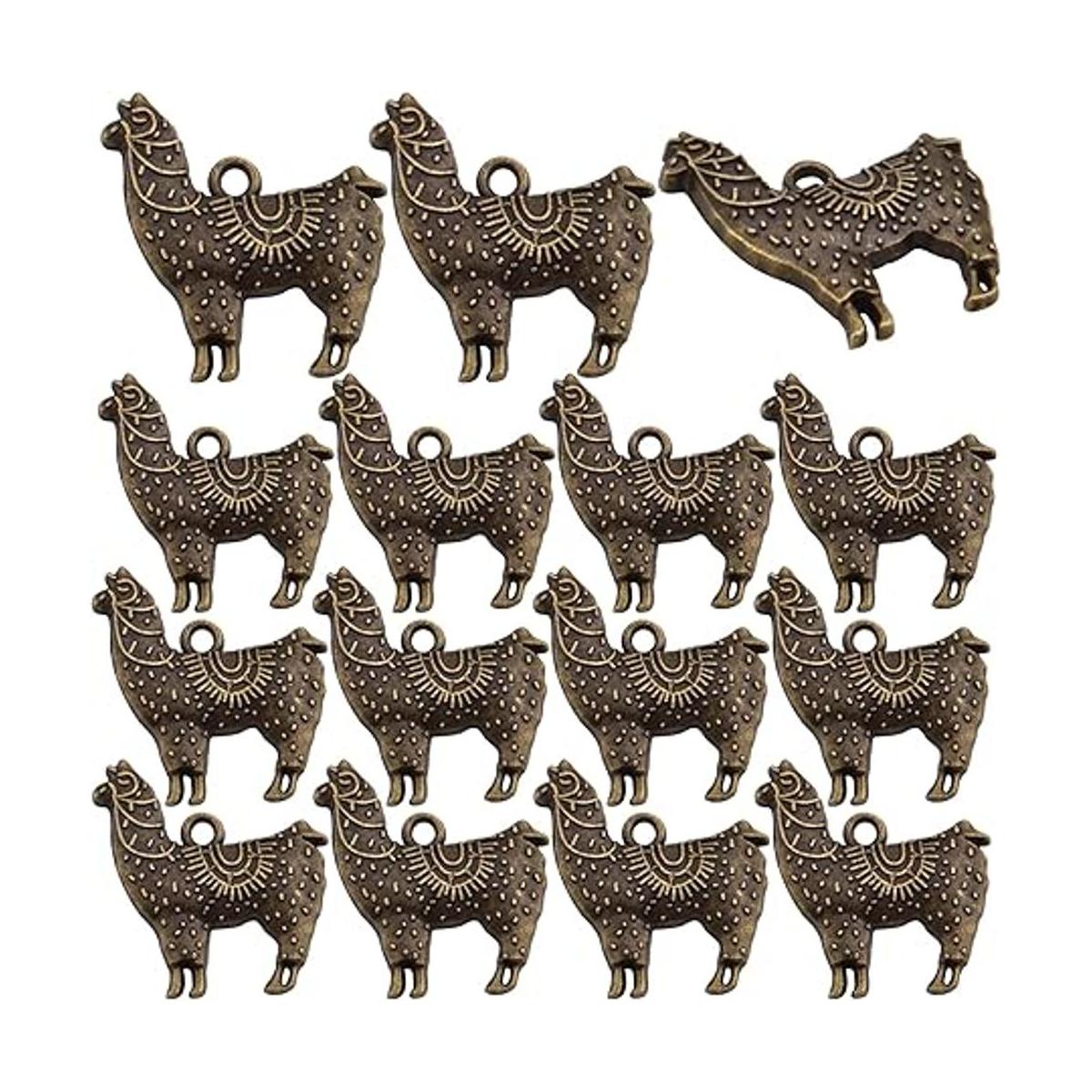 Hmjpng 50 dijes de alpaca colgantes de llama aleación