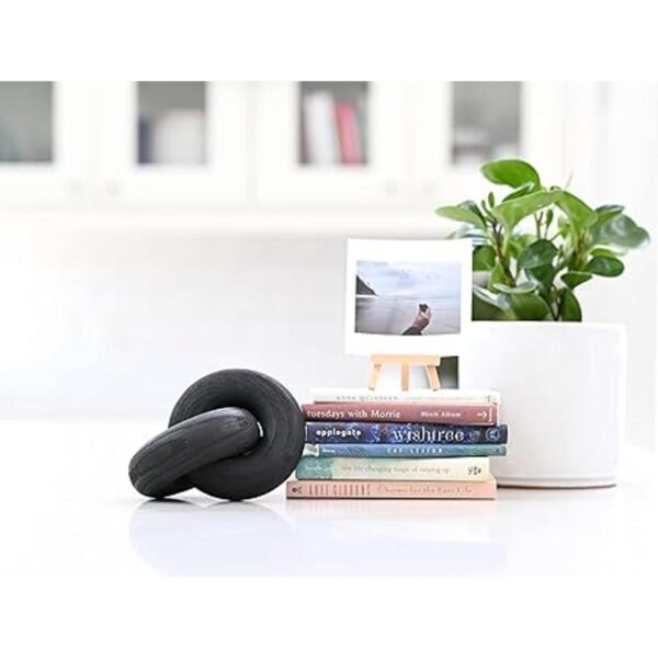 Rool Decoración negra para sala de estar nudo de madera_2