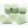 Maclemon Cinta de seda de gasa verde salvia hecha a mano_3