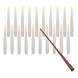 Leejec 20 velas flotantes sin llama con varita mágica luz_1