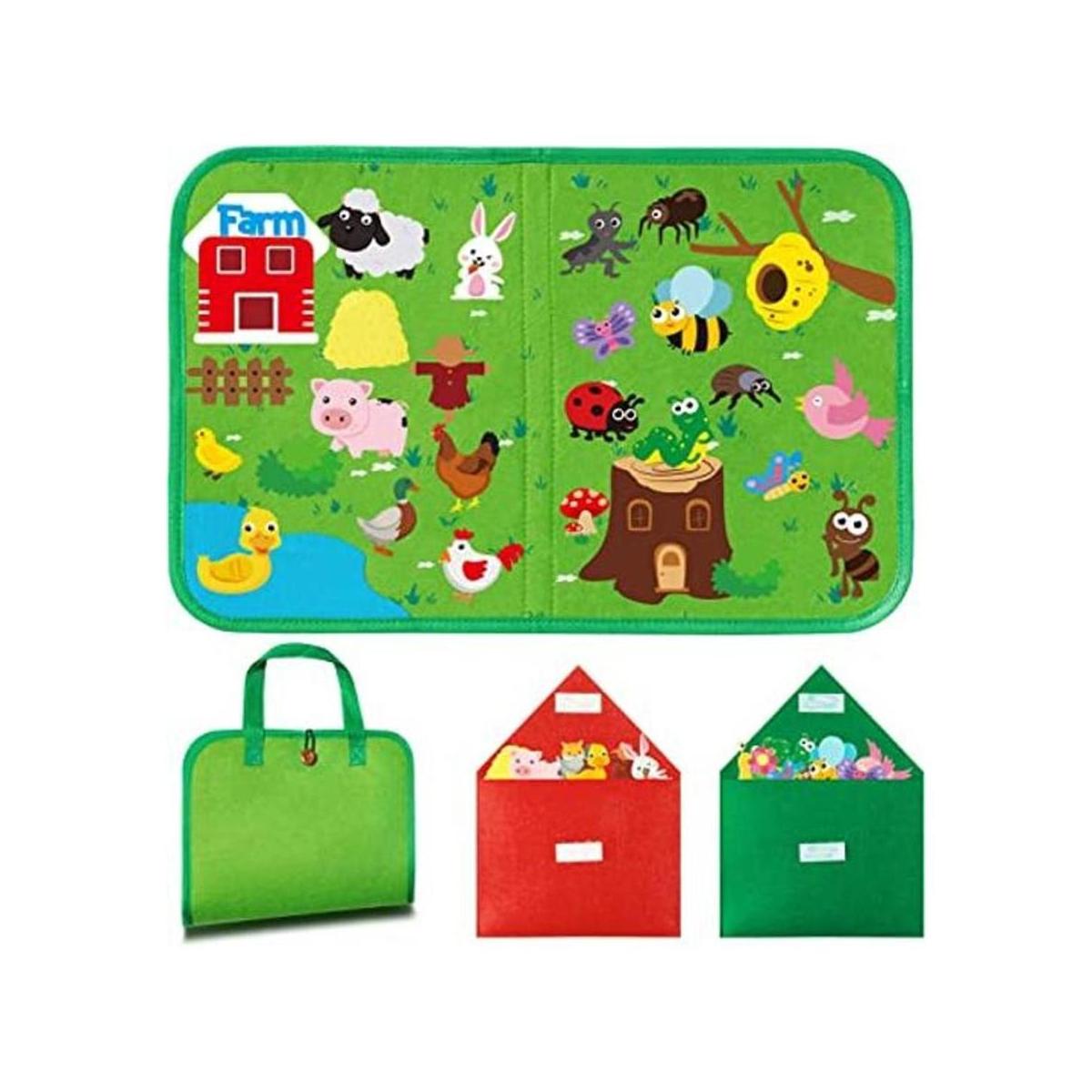 BeYumi 2 juegos de animales de insectos de granja tablero