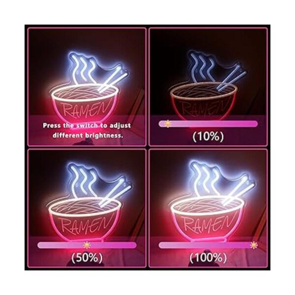 IMEGINA Letrero de neón de ramen rojo 3D regulable 12_4