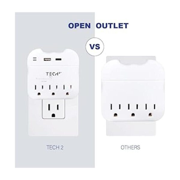 Tech2 Regleta protectora contra sobretensiones de 3 tomas