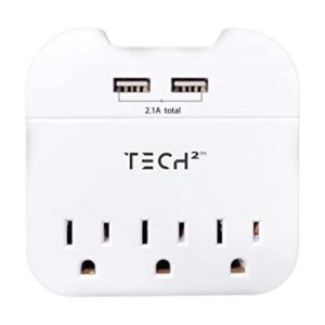 Tech2 Regleta protectora contra sobretensiones de 3 tomas