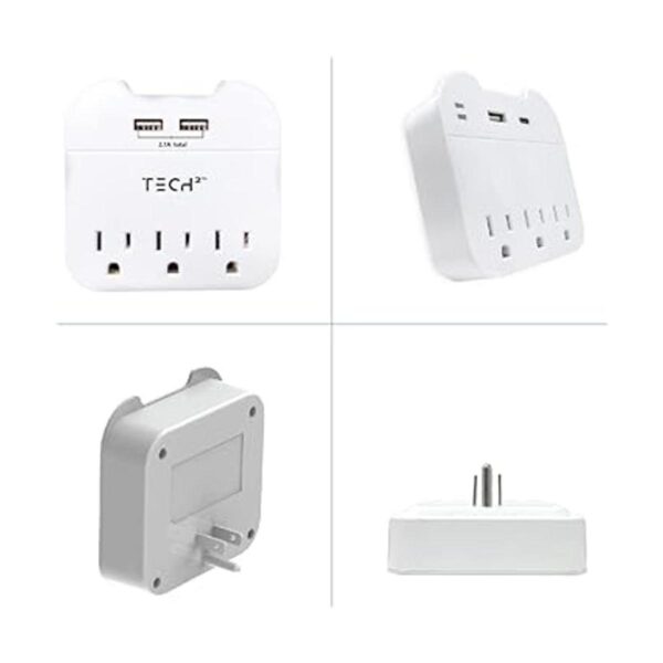 Tech2 Regleta protectora contra sobretensiones de 3 tomas