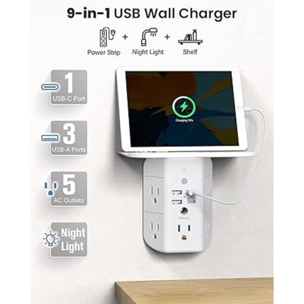 Extensor de salida de pared con estante y luz nocturna_2