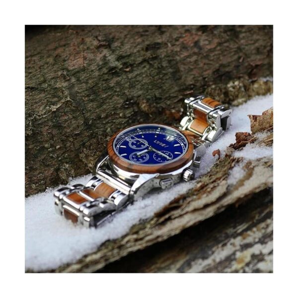 LeeEv Relojes de madera para hombre reloj elegante de