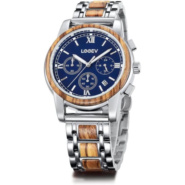 LeeEv Relojes de madera para hombre reloj elegante de