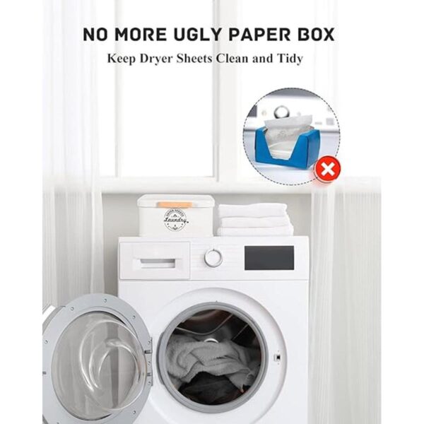 Dryer Sheet Holder with Hinged Lid Metal Dryer Sheet_2