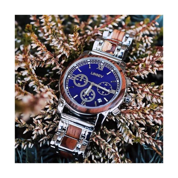 LeeEv Relojes de madera para hombre reloj elegante de