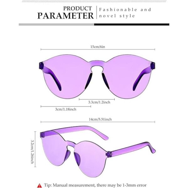 40 pares de gafas de sol redondas sin montura de colores