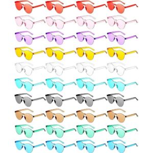 40 pares de gafas de sol redondas sin montura de colores