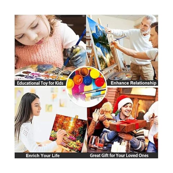 Fycert Paquete de 4 pinturas por números para adultos y