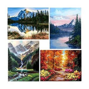 Fycert Paquete de 4 pinturas por números para adultos y