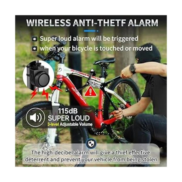 PADONOW Alarma remota inalámbrica para bicicleta 115 dB_2