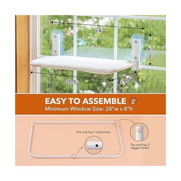 Percha para ventana de gato resistente con marco de acero_5