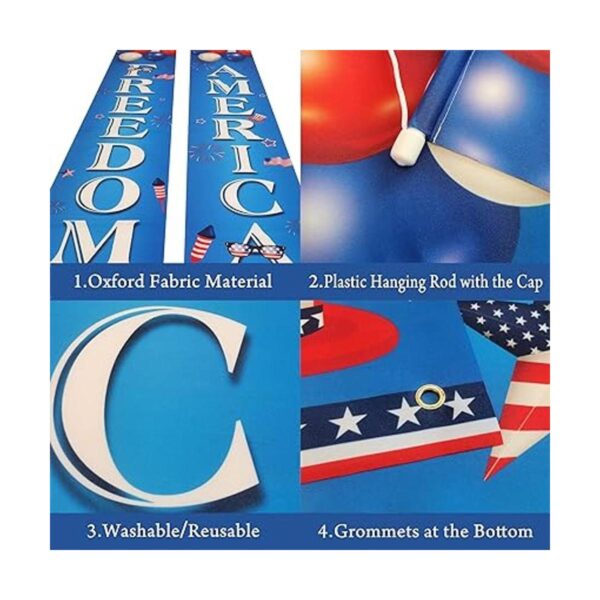 Banners grandes del 4 de julio para exteriores 72 x 12