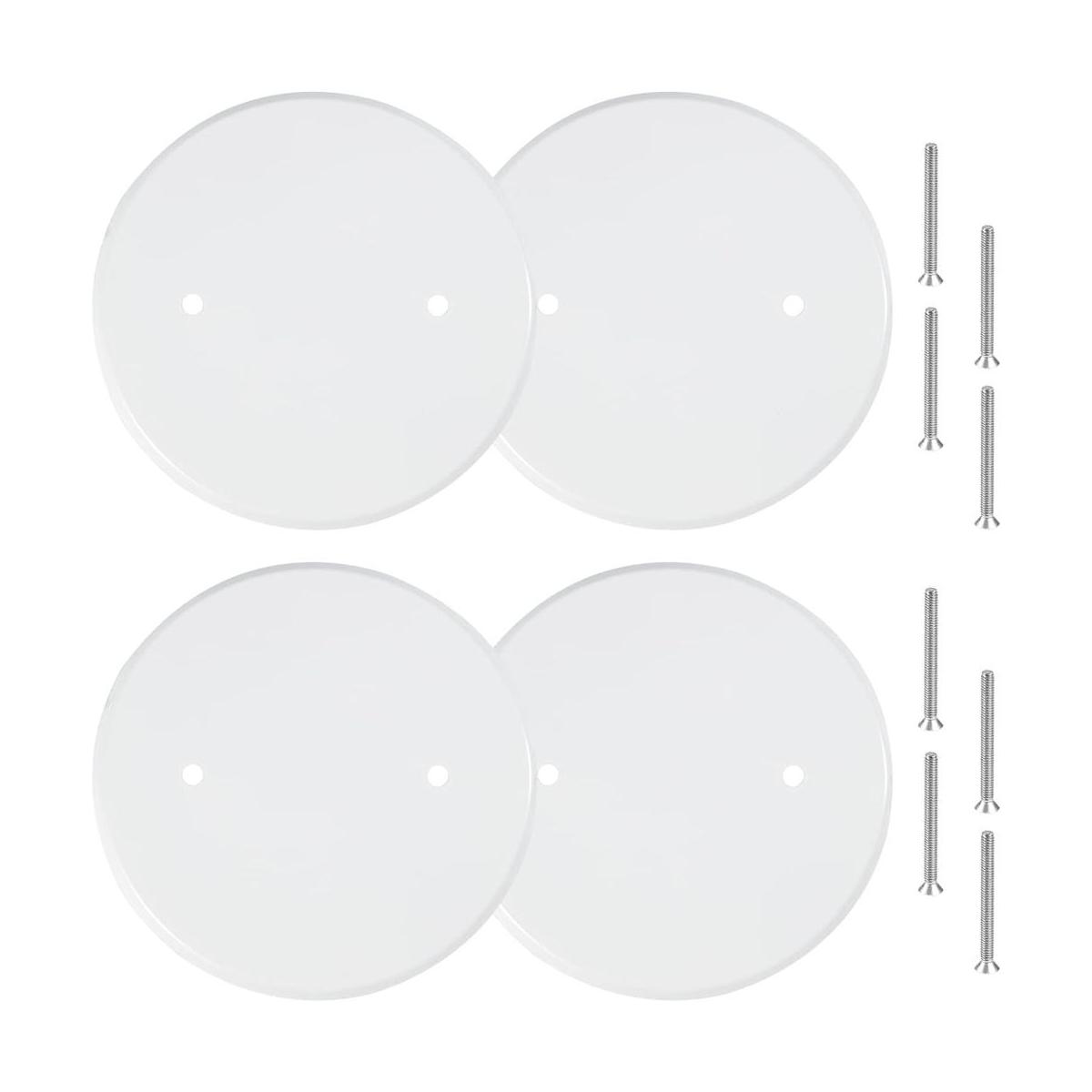 4 Packs 5 Inch Ceiling Cover Plate Metal Flat Round