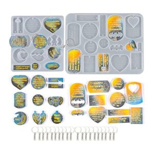 DeryArcle 2 moldes de llavero de resina para papá y mamá