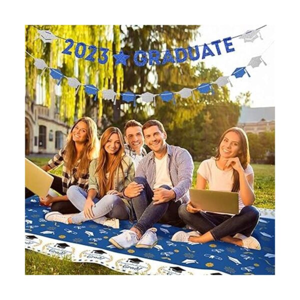 Pancarta de graduación para decoración de fiesta azul