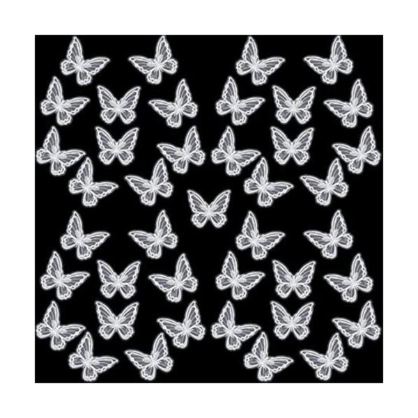 40 piezas de encaje de mariposa doble capa tela de