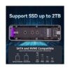 DOCKCASE Visual Smart M.2 NVMe SSD Enclosure soporta 5s_6