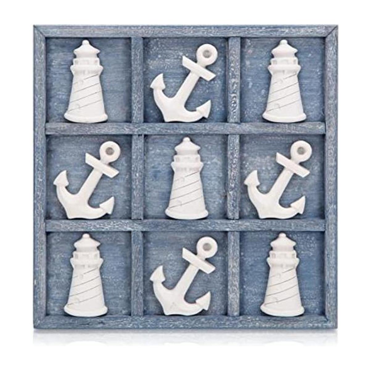 NIKKY HOME Beach Tic Tac Toe Juego de mesa de madera con